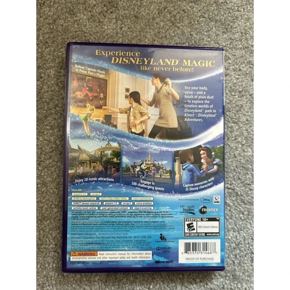 Disneyland Adventures Xbox 360 Kinect Game Complete with Case‎ & Manual